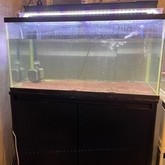 90cm水槽　上部フィルター強化　LED 水槽台セット