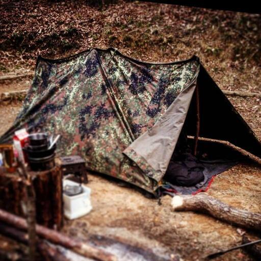 美品】ドイツ軍幕2枚 YKKジッパー加工 フレクターカモ 美品】ドイツ軍