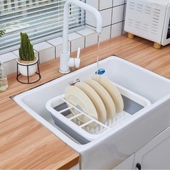 【新品】緑/ブルー　 水切り食器ラック 食器洗い専用のタ 水切り...