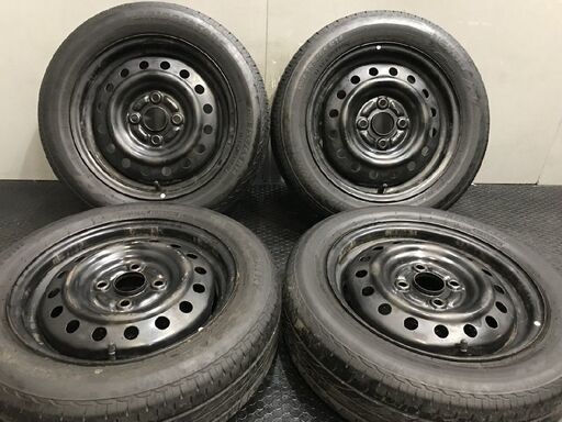 【BS NEXTRY 155/65R14】夏タイヤ【スチールホイール 14インチ 4.5J4HPCD100】ハブ径54mm 20年製 バリ溝　(VTM869)