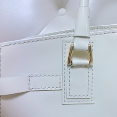 未使用品　ハンドメイドのハンドバッグ　白　アイボリー　手作り　819の画像