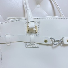 未使用品　ハンドメイドのハンドバッグ　白　アイボリー　手作り　819の画像