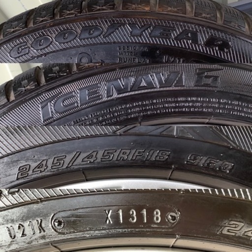 車のパーツ GOOD YEAR ICENAVI6 245/45RF18 96Q BORBET PREMIUM BLX