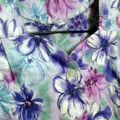 porpre elegance 花柄アイレットレース ノーカラーブラウス S~M 日本製【ネット決済・配送可能】の画像