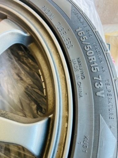 【商談中】165/50R15 履き潰し用タイヤホイール付き