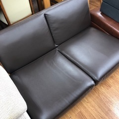 【コスパクリエーション】合皮 ブラウンカラーのソファーベッドお売...