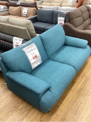 KK-31【新入荷　リサイクル品】ニトリ　キャッツ　2.5シーターソファ　ブルー