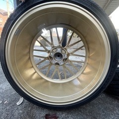 【売約済】21インチ 迫力満点‼︎ゴールドホイール&夏タイヤセットの画像
