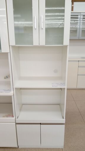 ★ジモティ割あり★  食器棚 白 H178×D38×W59.5 クリーニング済み TJ2891