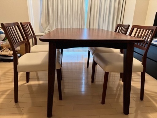 大塚家具　ダイニングテーブル&椅子4脚セット