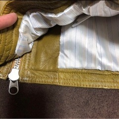 未使用！alcali ラクーンファー豚革ジャケット M マスタードの画像