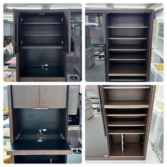 【美品‼️】定価39万♪ モリタインテリア 140cm幅ダイニングボード 食器棚 キッチン収納家具 木目調ダークブラウン♪