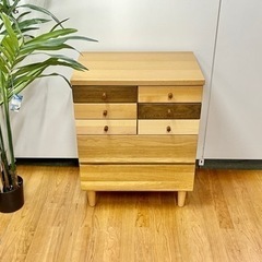 🌟激安‼️ マルヨシ民芸家具タンス5段段チェスト　様々な樹種の木...