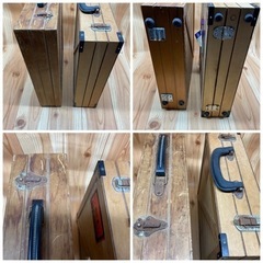 【２個セット】【昭和レトロ】木製 LP カセットテープ 携帯収納ケースCBS/SONY Scotchカセットテープの画像