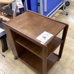 KK-52【新入荷　リサイクル品】楢材　キッチンワゴン　ブラウン