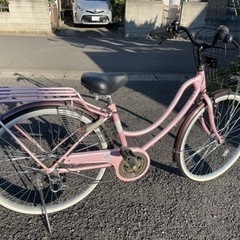 26インチ LEDオートライト 6段ギア 美品 ママチャリ