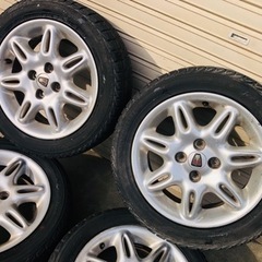 冬タイヤ ★ 185/55R15 ★ PCD:100 英国ローバー純正アルミ付き★ 4本組 ★ バリ山スタッドレス！の画像