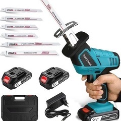 【バッテリー2個 新品】電動のこぎり 充電式 レシプロソー  工具 ノコギリの画像