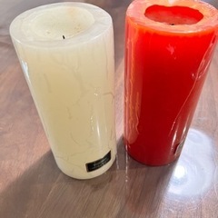 紅白キャンドル使用してありますの画像