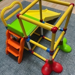 032  ジム&滑り台　室内用　ジャングルジム　子供用遊具の画像