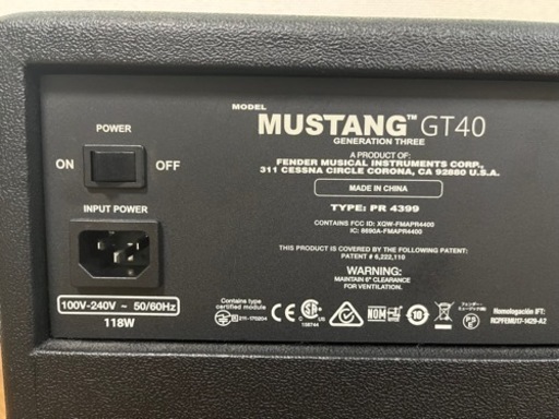 MUSTANG GT 40 フェンダー　アンプ