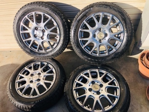 155/65R14軽自動車コンパクトカー用アルミ付きブリヂストン製冬タイヤ4本組