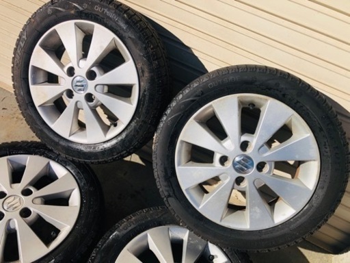 155/65R14軽自動車コンパクトカー用アルミ付きバリ山スタッドレス4本セット