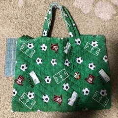 トートバッグ 手作り　サッカー柄の画像
