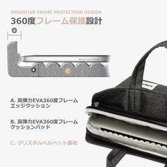 【備品】クロコダイルノート パソコンケース PCケーストート 2WAY ビジネスバック 13 インチ360度 衝撃吸収 撥水加工 インナーケース 取っ手付き PCケース パソコンバッグ 韓国 Business Tote Bagの画像