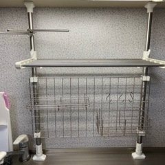 突っ張りキッチンラック　収納