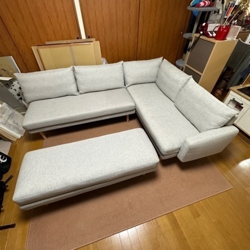 11/24まで！直接引取限定！unico LOMシリーズ コーナーソファベンチ+ベンチ