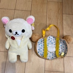 リラックマぬいぐるみ＆ティッシュボックスケースの画像