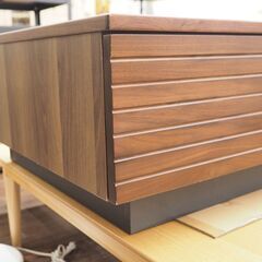札幌 東区 スイートデコレーション ローテーブル ボレロ80 横幅800x奥行800x高さ365 木製 茶/ブラウン 家具 四角 引き出し リビング の画像