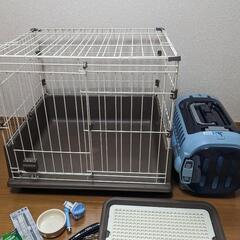 【限定★お値下げ中！】【美品　1回のみ使用】犬　ゲージ　キャリー...