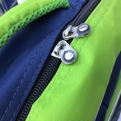 中古　キッズ用キャリーバック兼リュック　ネイビー&ライムグリーンの画像