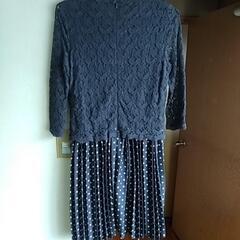 ＊お値引きしました＊黒レースに水玉模様ワンピースの画像