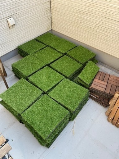 12/7まで　IKEA イケア　ルッネン　人工芝パネル55枚