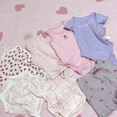 子ども服 まとめ売り80~90 肌着 半袖 ロンパース 7着