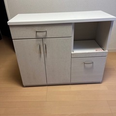 【取引終了しました】ニトリ　コパン100 キッチンカウンター キッチン収納　食器棚　カップボード　レンジボード　棚　キッチンラック　作業台　スライドレールの画像