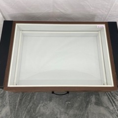 【値下げしました！】ブルックリンスタイル センターテーブル コレクション テーブル 収納付き 引き出し ガラス ローテーブル オシャレテーブル ガラスローテーブル 食事 ガラステーブル リビング No2586の画像