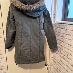 カッコよく着れる♡   レディース ビンテージ風 モッズコート カーキ M 冬物の画像
