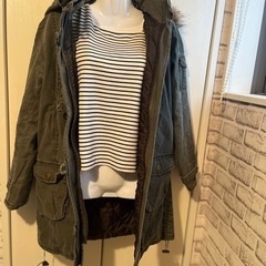 カッコよく着れる♡   レディース ビンテージ風 モッズコート カーキ M 冬物の画像