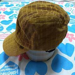🌈コムサイズム コーデュロイ帽子 茶系48㎝の画像