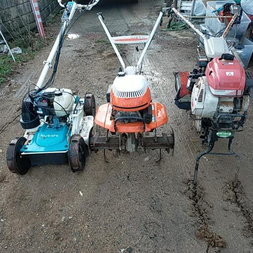 クボタ芝刈り機、クボタ管理機、三菱ミニ耕運機