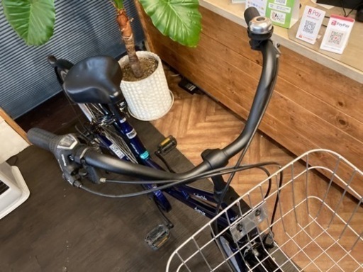 【チェーン新品！】LEDオートライト　6段変速　26インチ自転車　ダークパープル