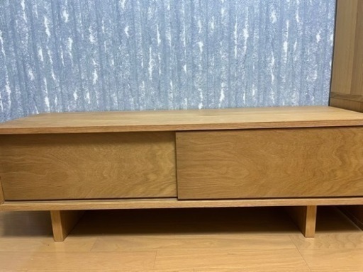 無印良品　オーク材AVラック薄型（引戸）幅150㌢