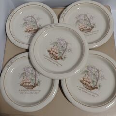 ★　食器セット　Nitto　③　皿　５枚　未使用保管品　花デザイン　