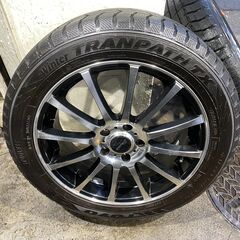 114.3 の5H・ハブ72mm インセット48 /215/55R18・アルミ付スタッドレス４本セット・22年22週の画像