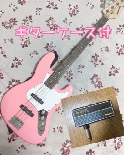 ギター、ヘッドホンアンプ、ケース、3点セット。