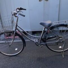 引取り限定！　ママチャリ　２６インチ　ノーパンク　６段変速付　中古品の画像